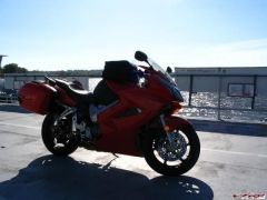 My VFR riding solo on the Fort Ticonderoga ferry to NY.