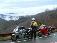 Jim(X-Euro) and our VFR's on the Cherohala Skyway