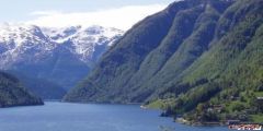 The Road along Ulvikfiord, Hardanger, Norway.