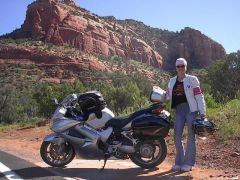 My gorgeous wife and bike to match in Sedona, AZ