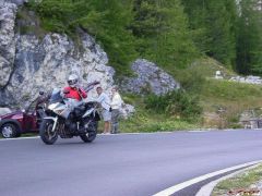 Fred Hunter, on the road from Cortina to Arabba, Italy