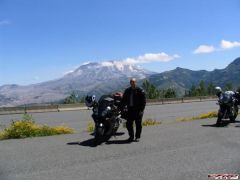 Day 1 Riding up to Mount Saint Helens at a viewpoint.