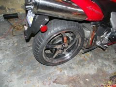 Rear wheel stripped