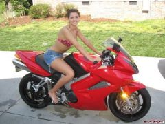 More information about "My woman modeling my bike for me"