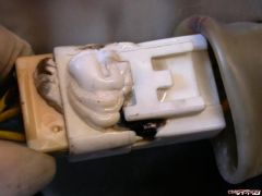 Totally melted white connector block.