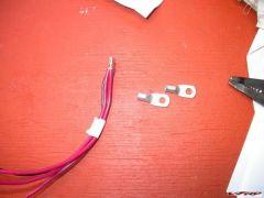 6 Ga 1/4 inch Lug and wires - ready to solder