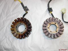 Old stator (left) and new stator