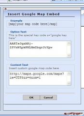 In the popup pasted the code from the google links