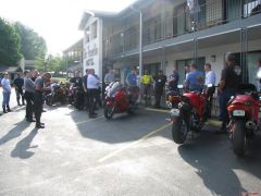Gathered for the pre ride meeting