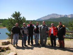 The Kansas Crew Lined up in front of Pikes Peak