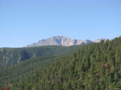 Pikes Peak from the gas station on Ute Pass