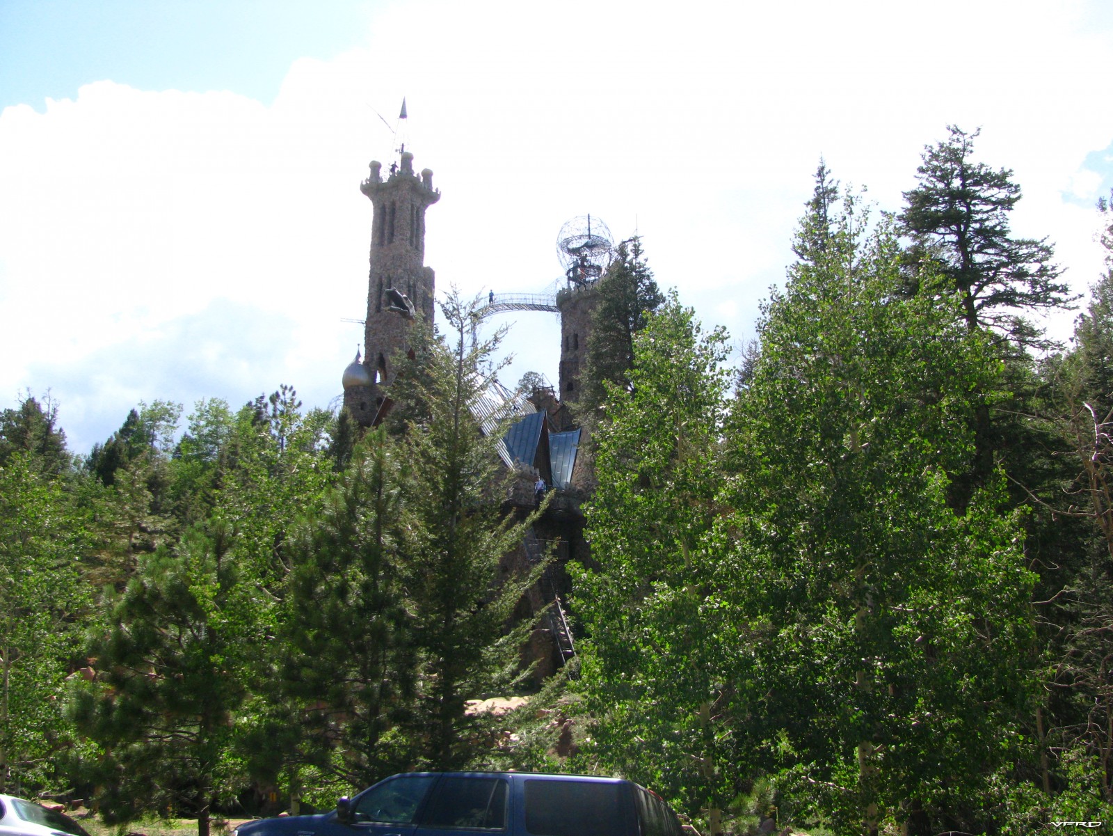 Bishops Castle from behind the trees