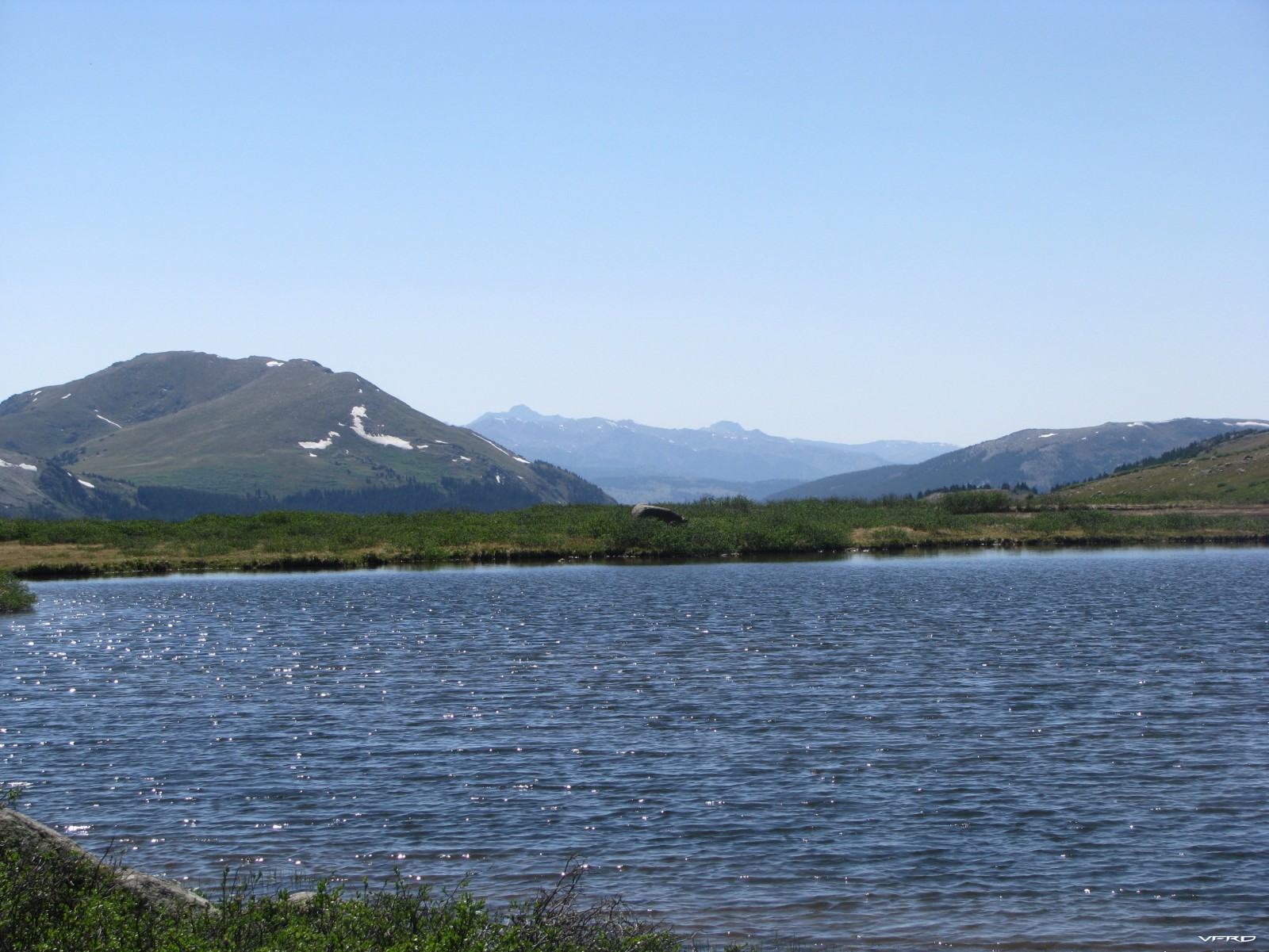 Small lake at the top — at Independence Pass.