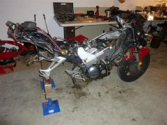 My bike ready for the motor to drop