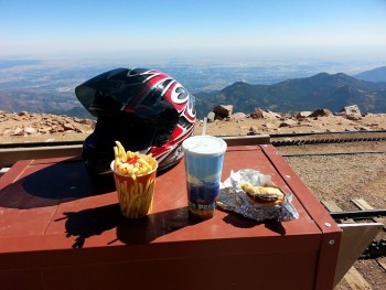 Mountain top lunch! looking east over Colorado Springs, CO