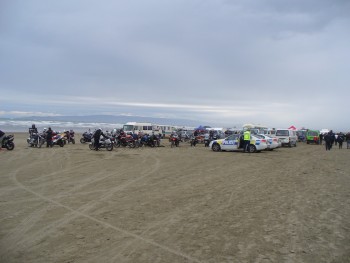 Carpark at the beach racing