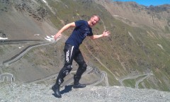 Me at the top of Stelvio pass in Italy.