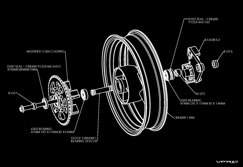 VF500F Wheel Conversion Drawings