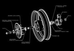 vf500f cbr600f wheel conversion rear wheel drawing