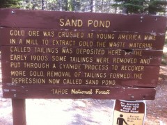 Sand Pond sign at Sierra Buttes
