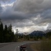 Dark clouds threaten rain near Canmore