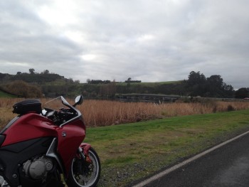 Midwinter 2014 Karapiro Loop - the Bridge joins back up to the Highway but you can be on back roads again in minutes.