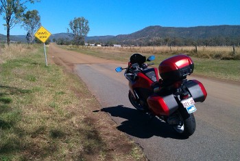 Gravel ahead!! Guess I am offroading the VFR!!