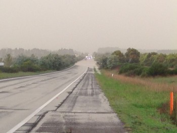 Looking back at the flooded interstate