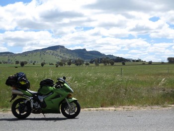 the bike on the way back from philip island, in the old colours.