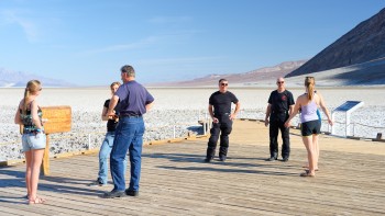 51 - foreign tourists invade Badwater, Death Valley