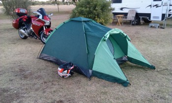 First night camping; lows in the 30's (degrees); had a great sleeping bag....