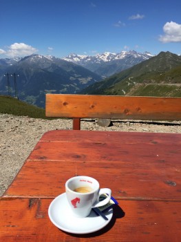 Time for an espresso coffee at Passo Giovo