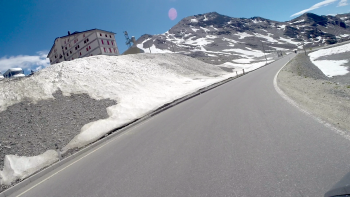 Stelvio Pass descent towards Switzerland