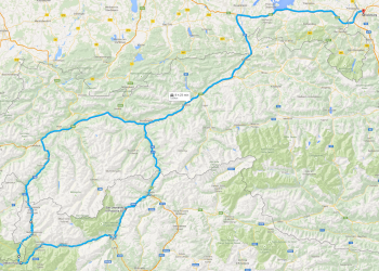 Route from Salzburg to the Stelvio Pass, June 30, 2015