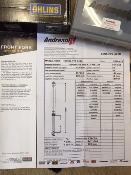 Öhlins springs, Andreani valves