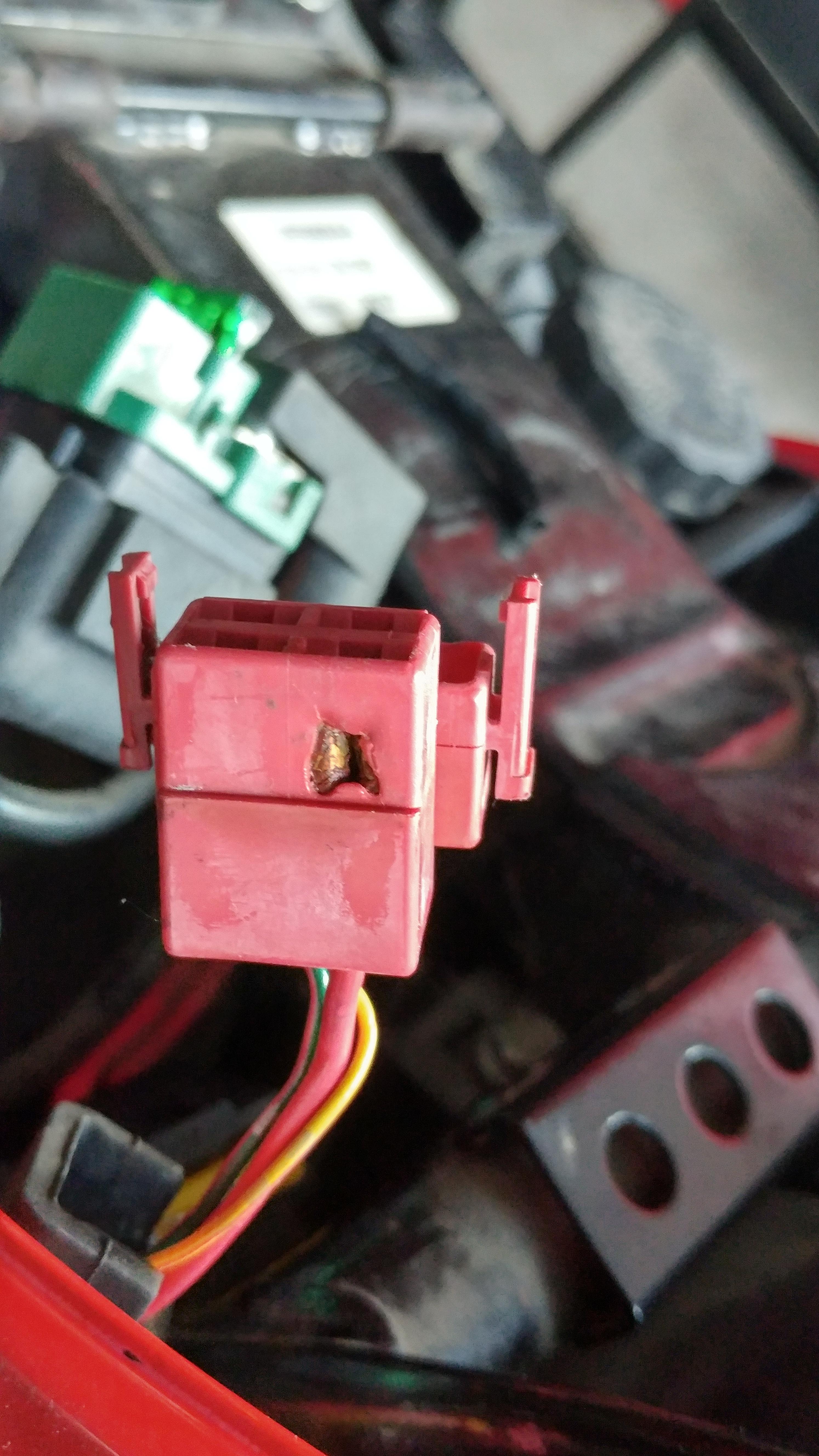 Burnt starter relay connector cause or consequence? Electrical