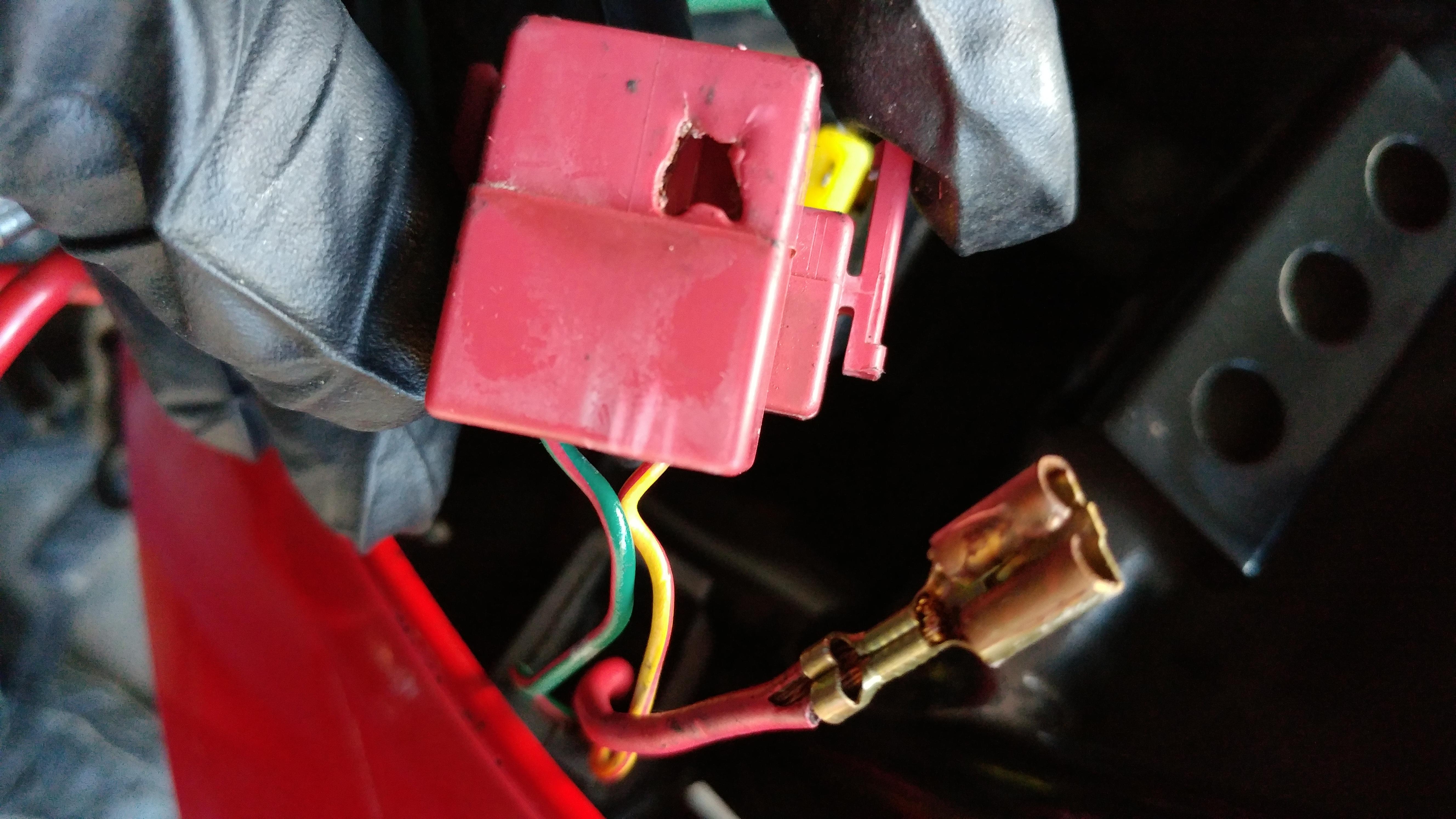 Burnt starter relay connector cause or consequence? Electrical