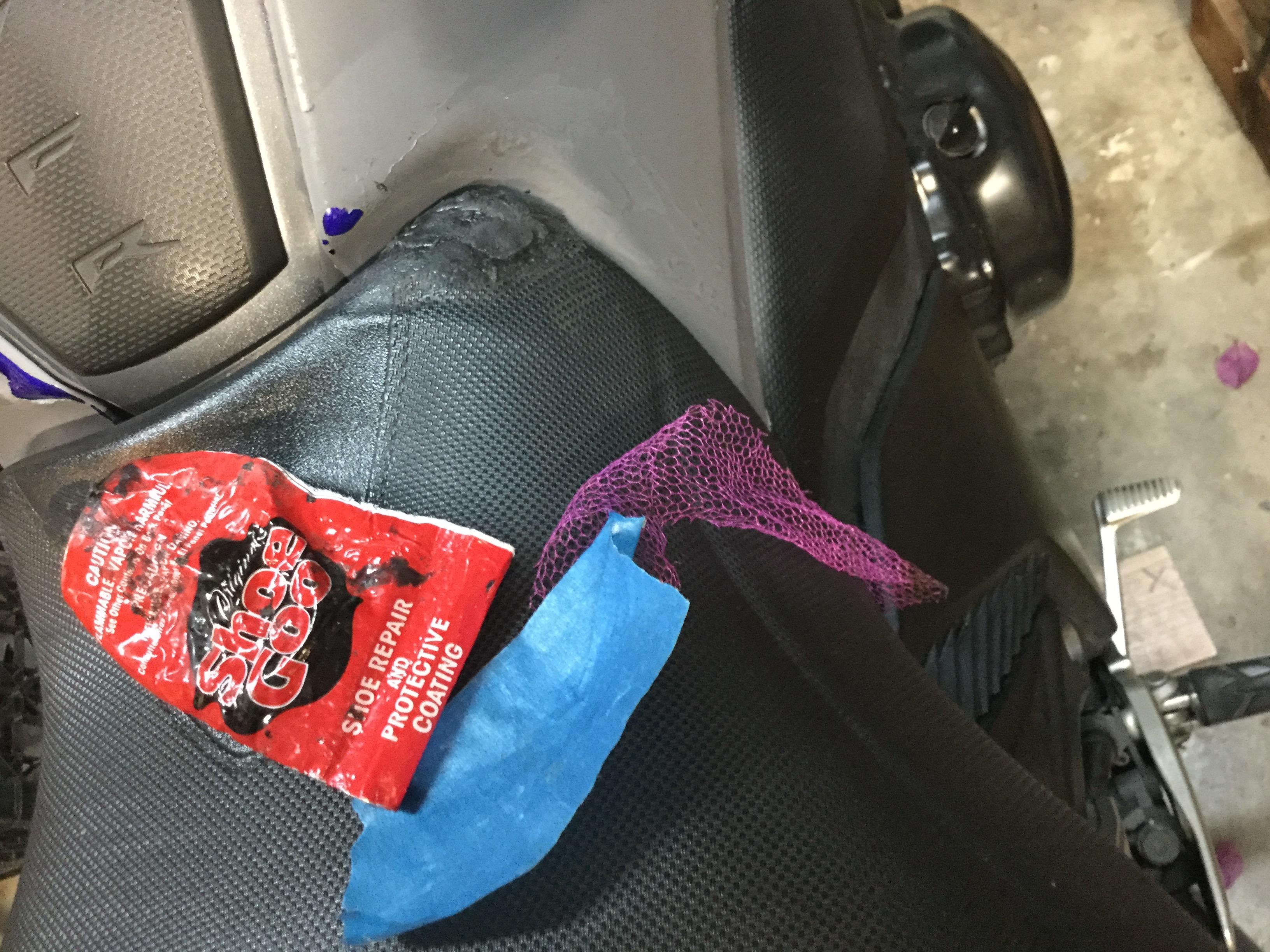 Cracked Vinyl on 2012 VFR1200 seat repair Seventh