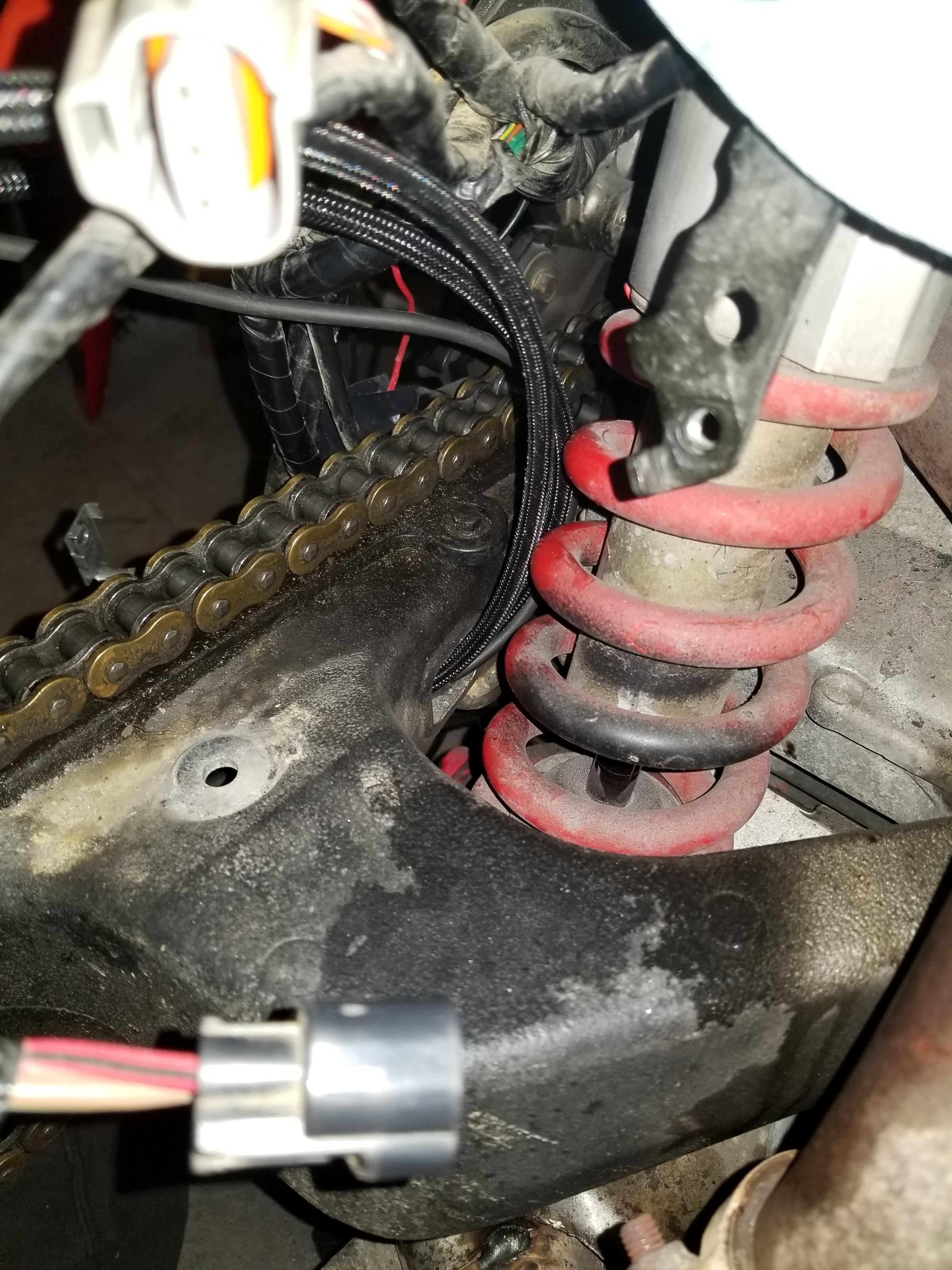 RUNNING BRAIDED BRAKE LINE THROUGH SWING ARM Sixth Generation VFR's