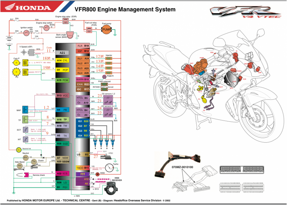 Honda vfr 800 схема электропроводки