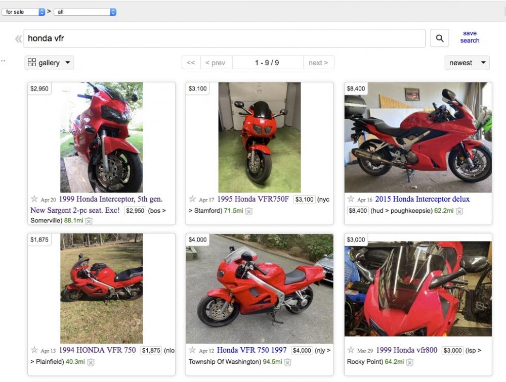 Honda vfr 750 for sale craigslist hotsell