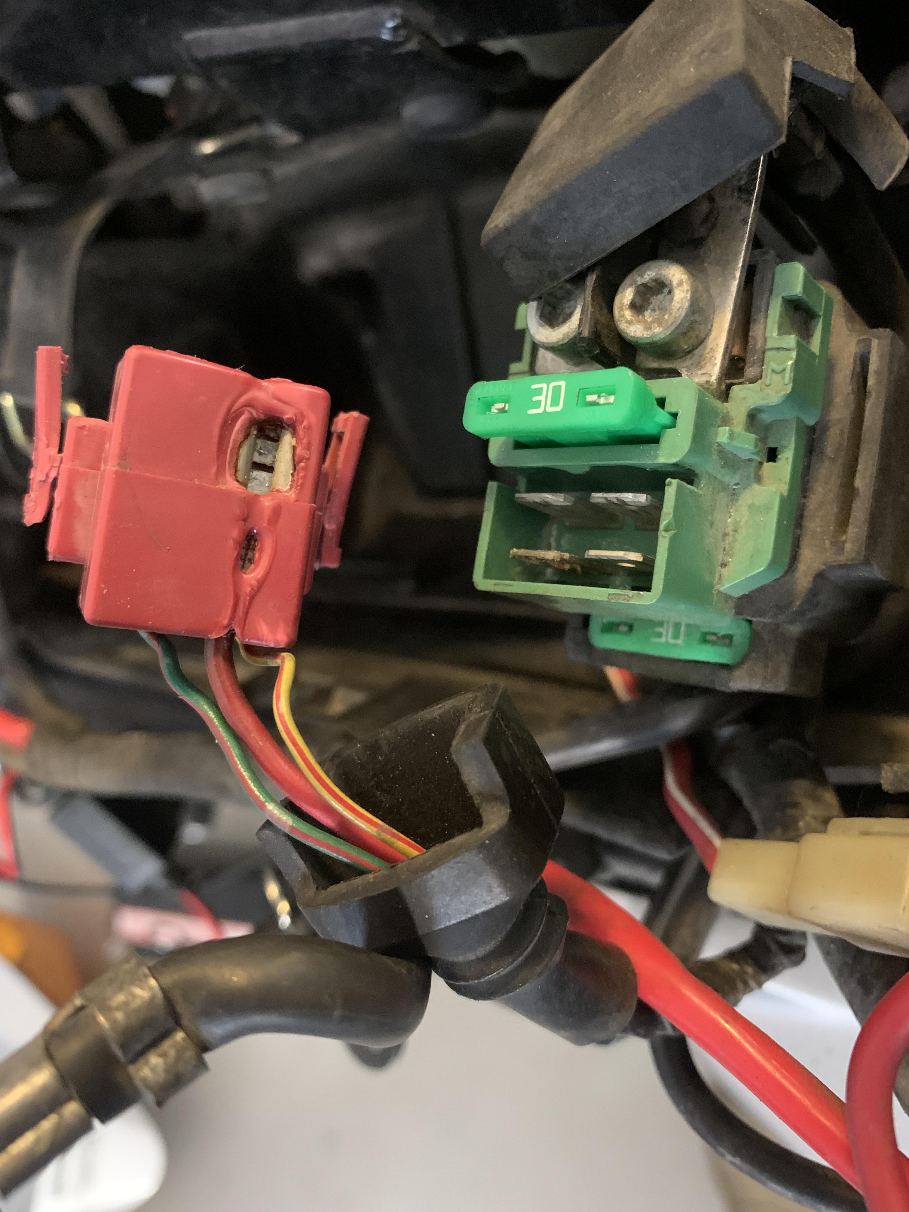 Starter relay connector a little melty! Sixth Generation VFR's